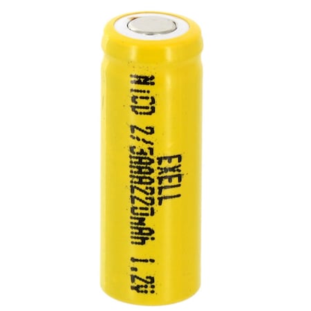 Exell Battery 2/3AAA 220mAh 1.2V Flat top Rechargeable Battery for DIY, Radios, Power Packs EBC-390-0